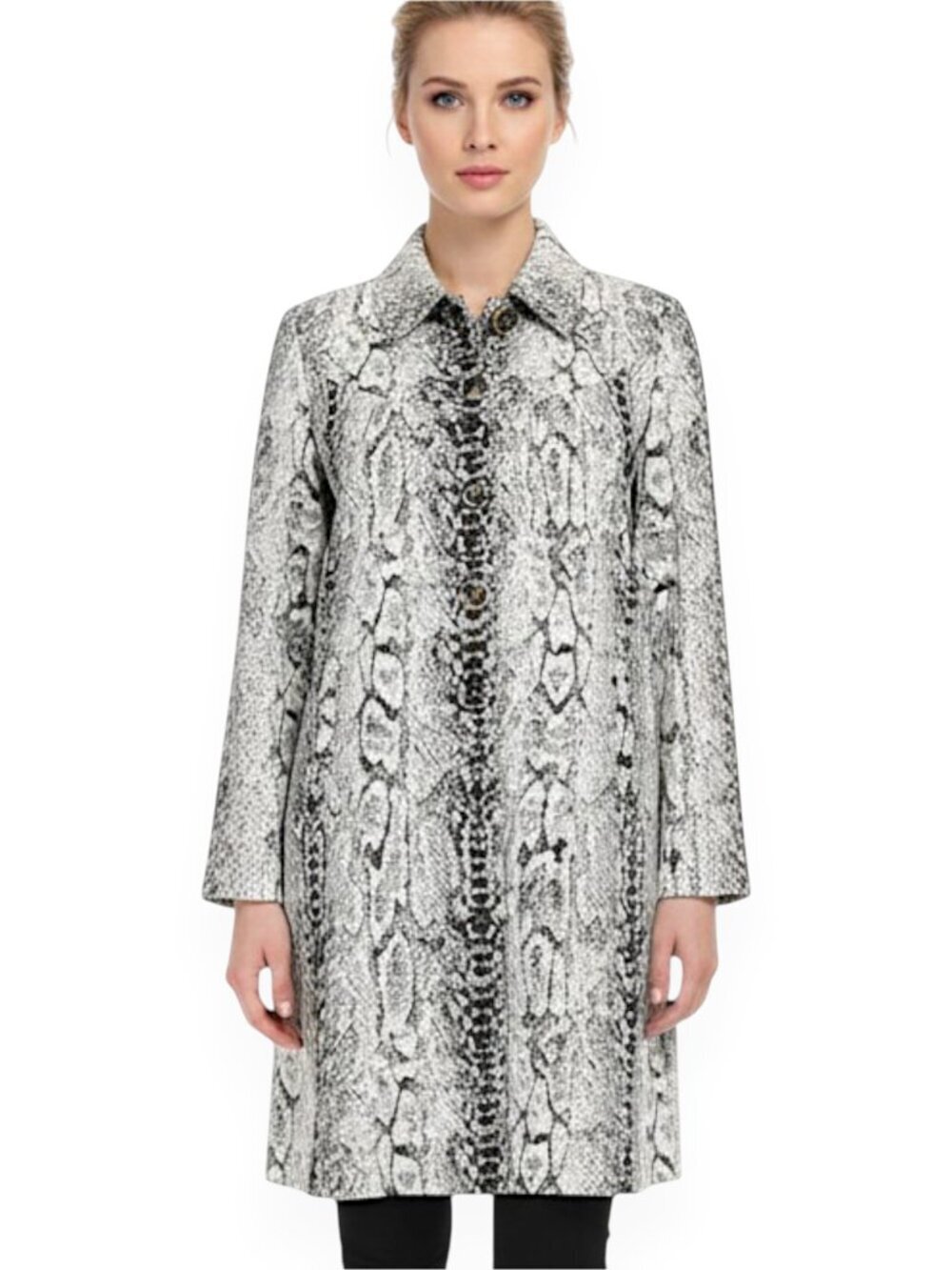 St. John Collection Snake Animal Pattern Knit Swing Jacket Coat $1595 NWT New 2
